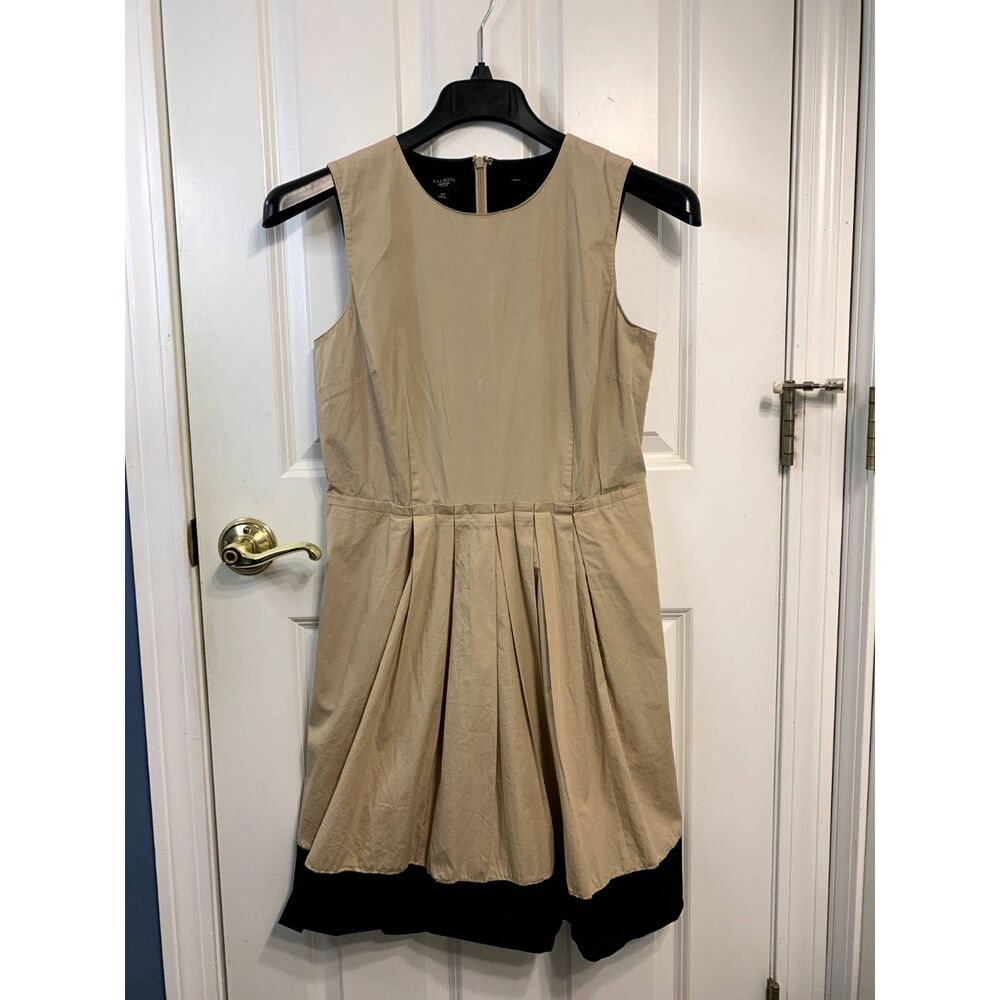 Talbots Khaki Colorblock Pleated Dress Size 10P